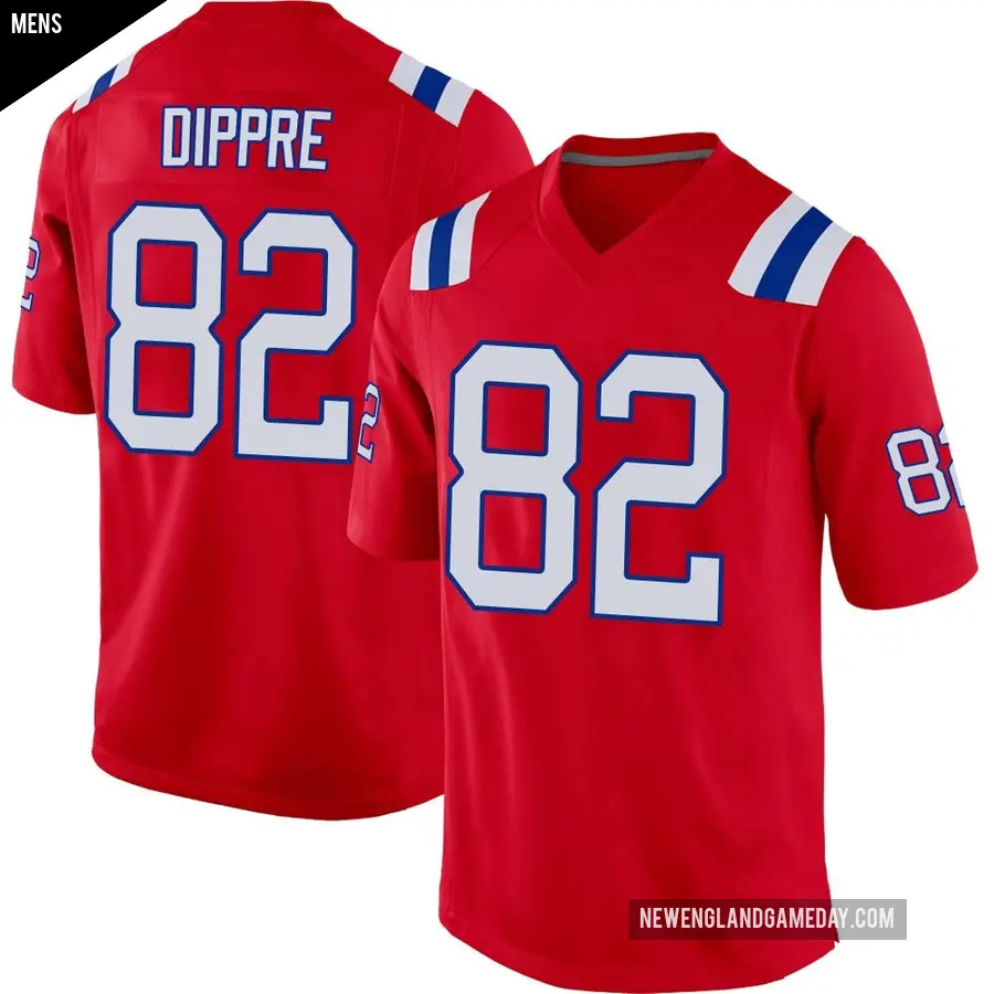 Men's New England Patriots ＃82 CJ Dippre Red Game Alternate Jersey
