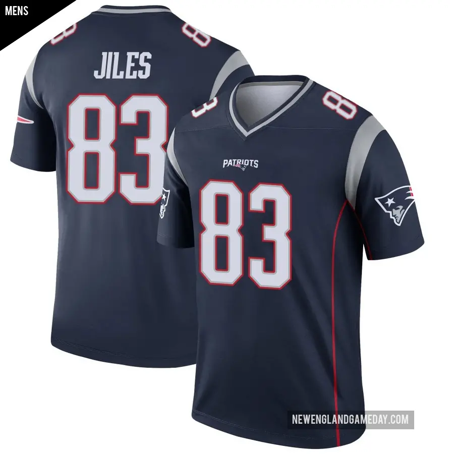 Men's New England Patriots ＃83 John Jiles Navy Legend Jersey