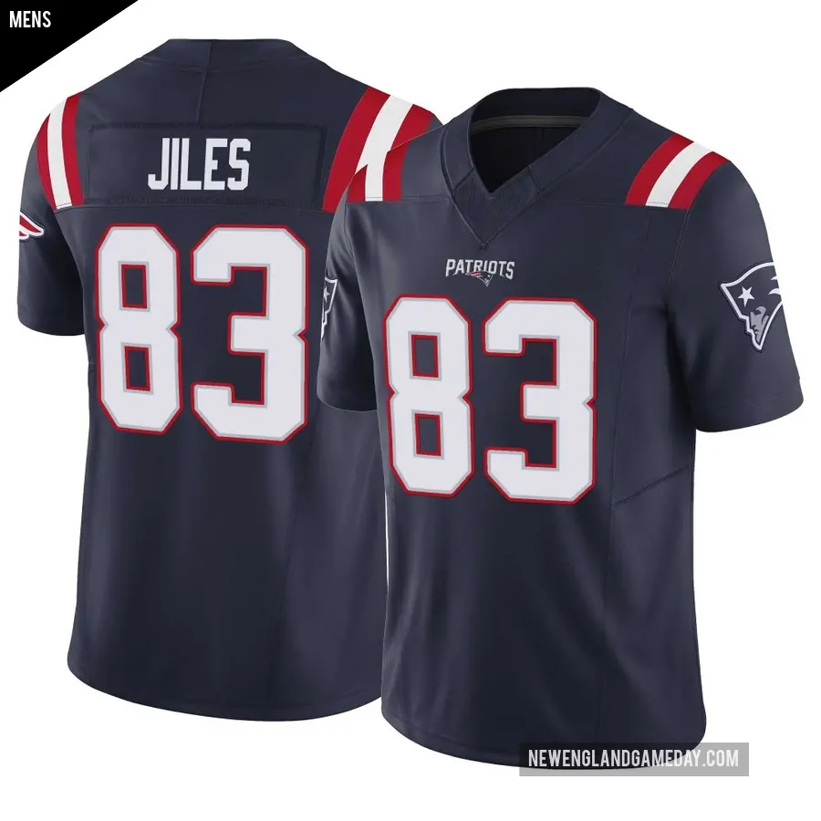 Men's New England Patriots ＃83 John Jiles Navy Limited Vapor F.U.S.E. Jersey
