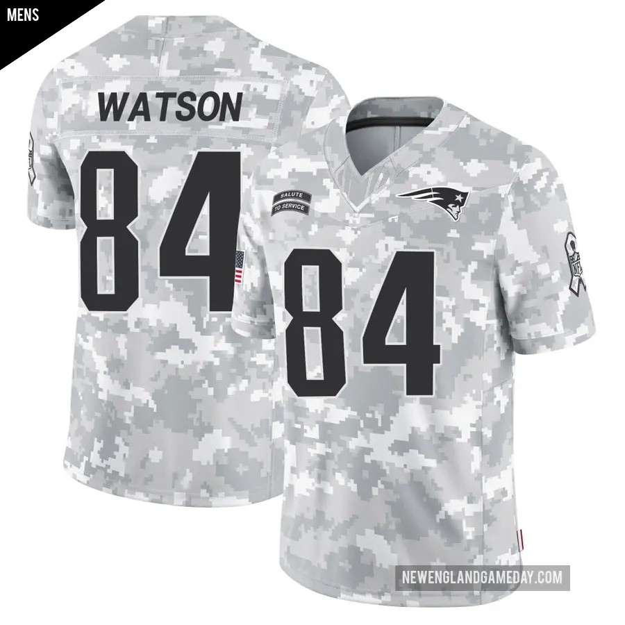 Men's New England Patriots ＃84 Benjamin Watson Arctic Camo Limited 2024 Salute to Service Jersey