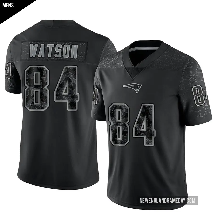 Men's New England Patriots ＃84 Benjamin Watson Black Limited Reflective Jersey