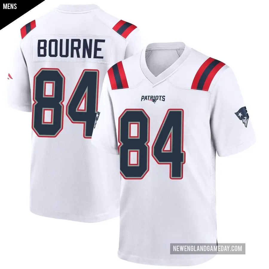 Men's New England Patriots ＃84 Kendrick Bourne White Game Jersey