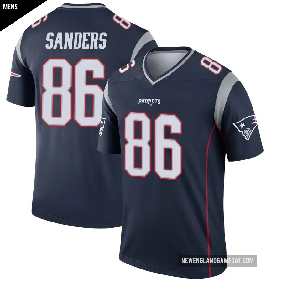 Men's New England Patriots ＃86 Braylon Sanders Navy Legend Jersey