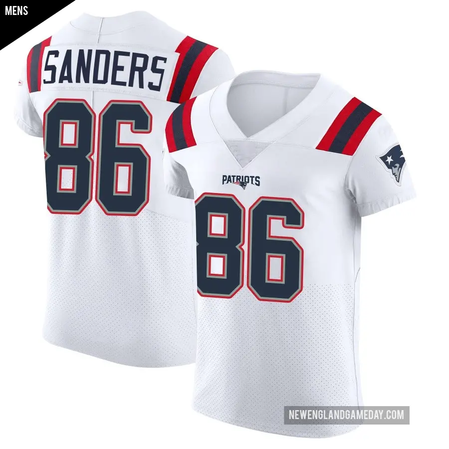 Men's New England Patriots ＃86 Braylon Sanders White Elite Vapor Untouchable Jersey