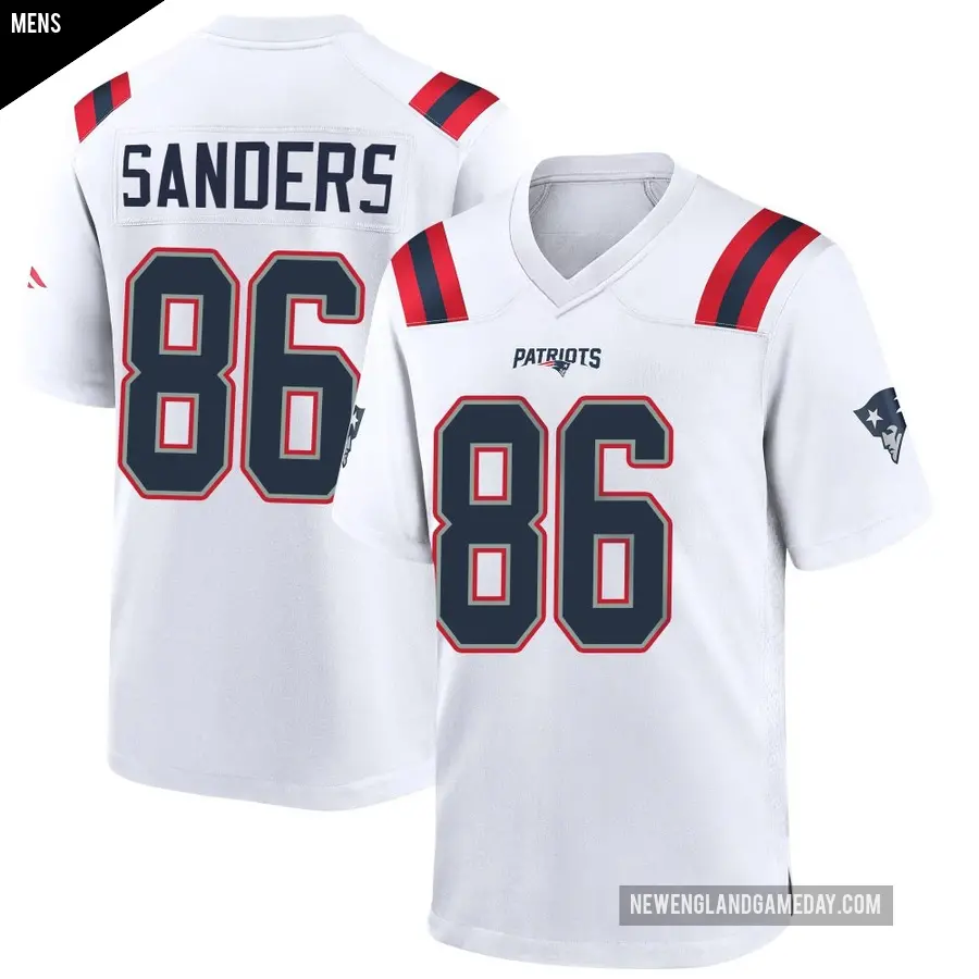Men's New England Patriots ＃86 Braylon Sanders White Game Jersey