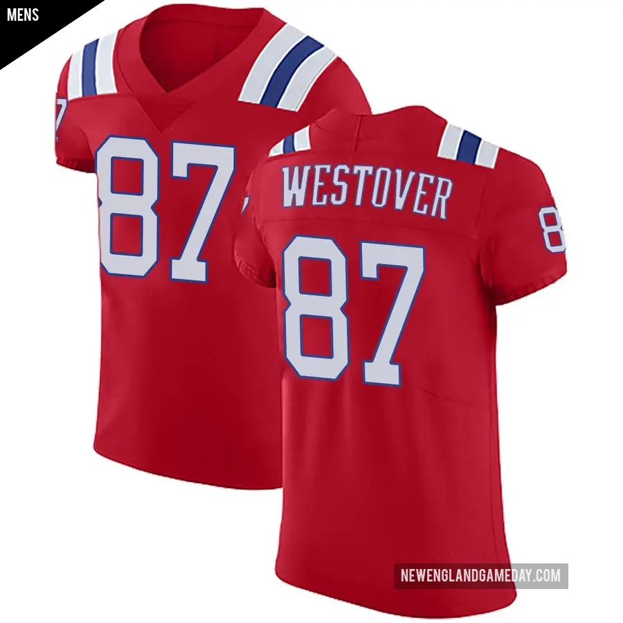 Men's New England Patriots ＃87 Jack Westover Red Elite Vapor Untouchable Alternate Jersey
