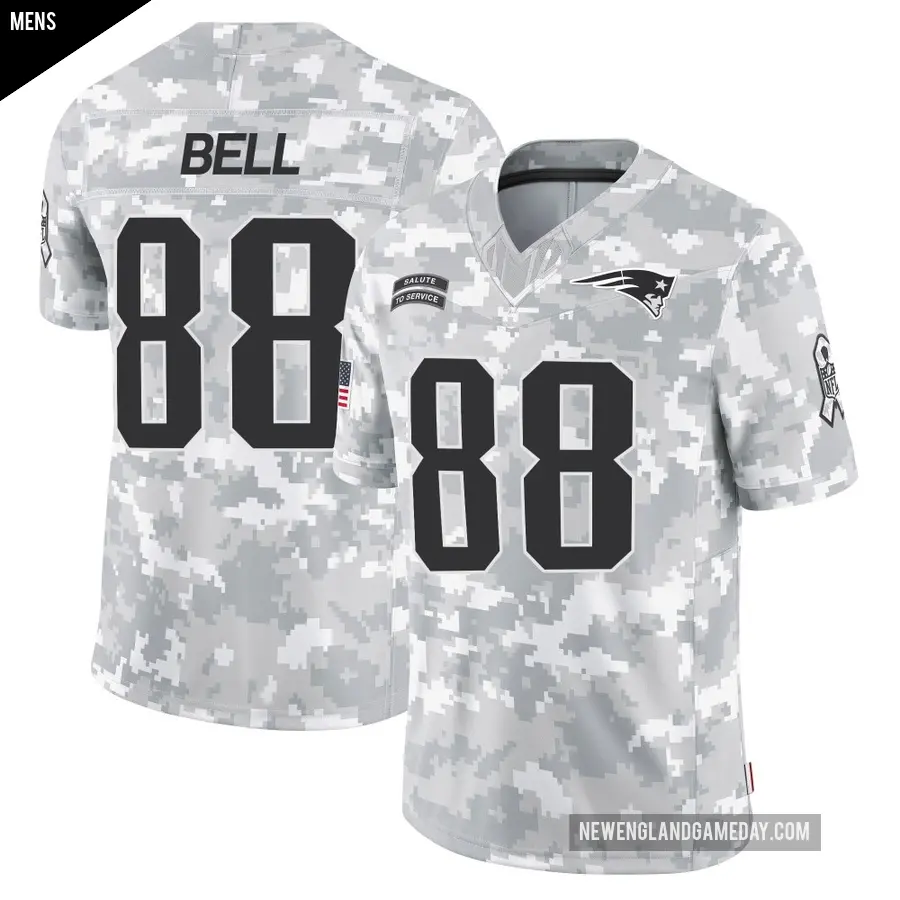 Men's New England Patriots ＃88 Jaheim Bell Arctic Camo Limited 2024 Salute to Service Jersey