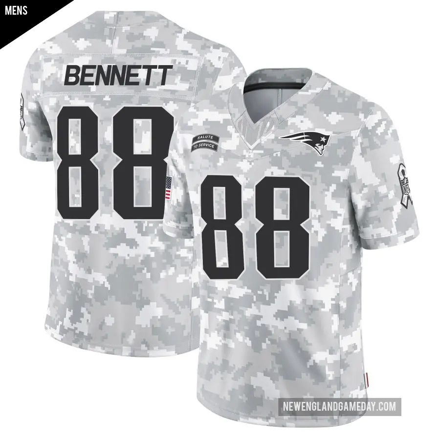 Men's New England Patriots ＃88 Martellus Bennett Arctic Camo Limited 2024 Salute to Service Jersey