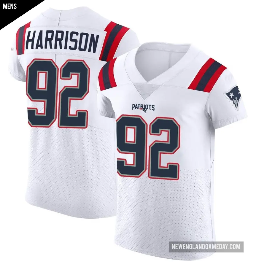 Men's New England Patriots ＃92 James Harrison White Elite Vapor Untouchable Jersey