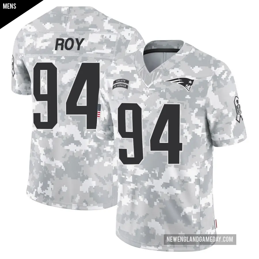Men's New England Patriots ＃94 Jaquelin Roy Arctic Camo Limited 2024 Salute to Service Jersey