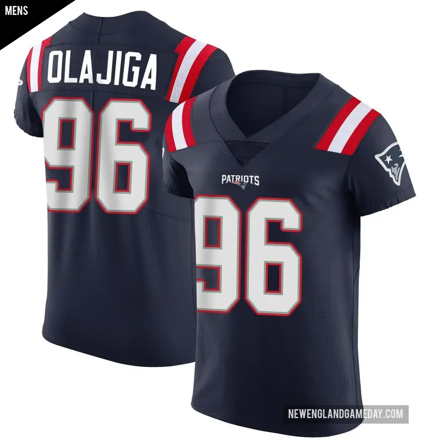 Men's New England Patriots ＃96 David Olajiga Navy Elite Team Color Vapor Untouchable Jersey