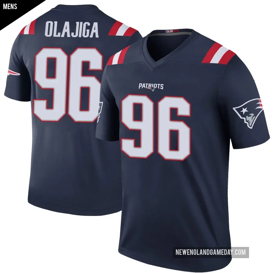 Men's New England Patriots ＃96 David Olajiga Navy Legend Color Rush Jersey