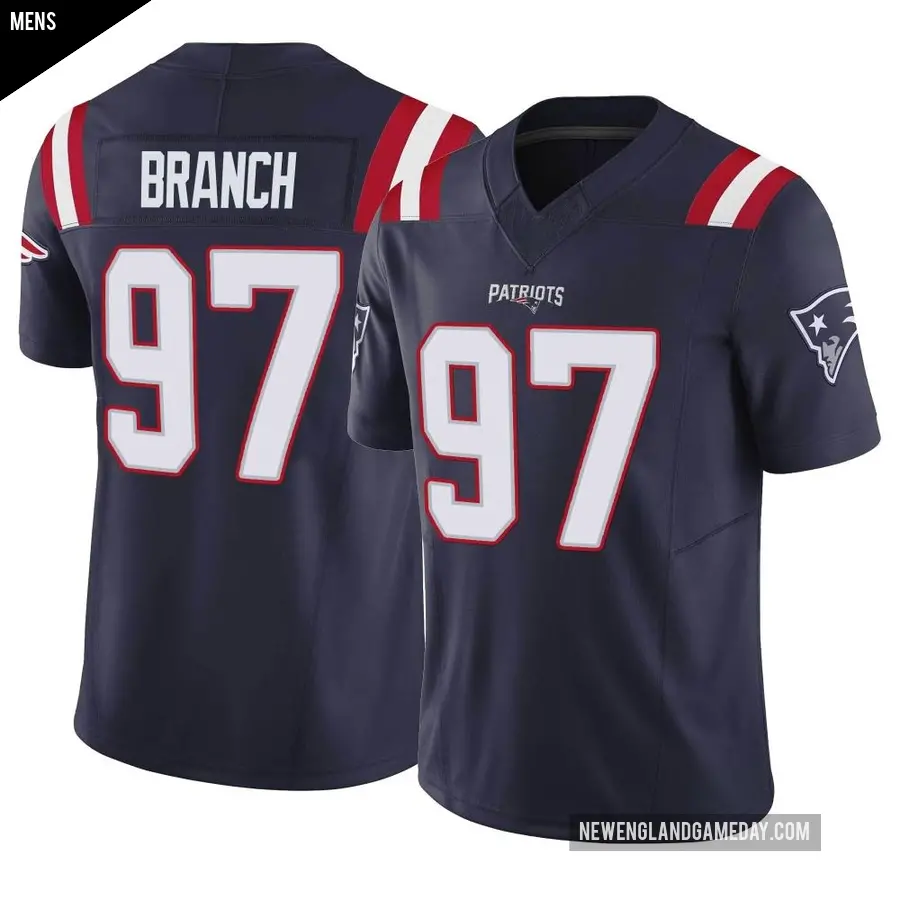 Men's New England Patriots ＃97 Alan Branch Navy Limited Vapor F.U.S.E. Jersey