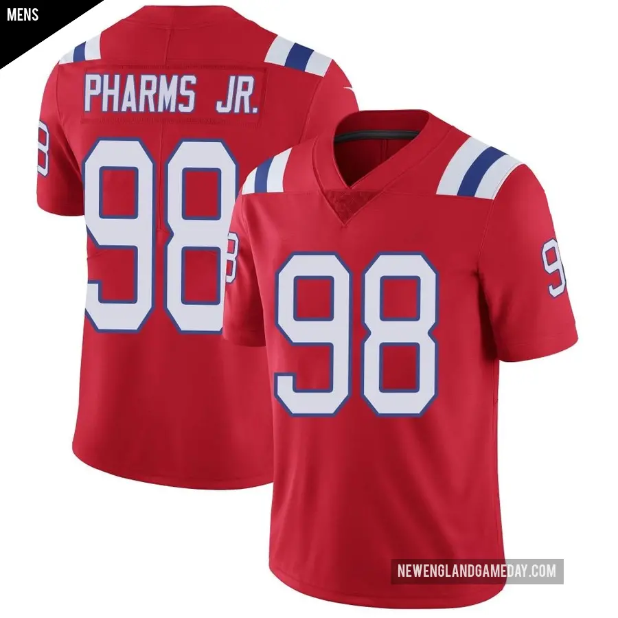Men's New England Patriots ＃98 Jeremiah Pharms Jr. Red Limited Vapor Untouchable Alternate Jersey