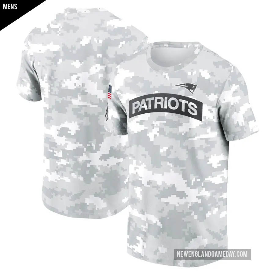 Men's New England Patriots Arctic Camo 2024 Salute To Service Performance T-Shirt
