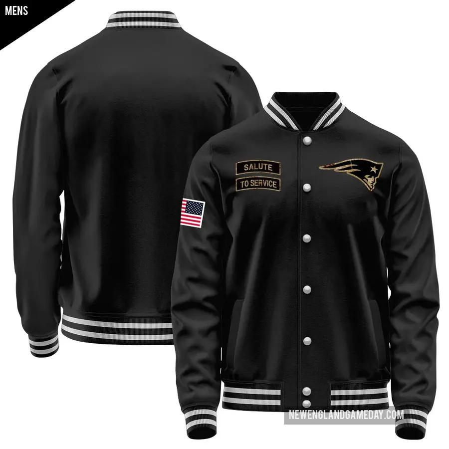 Men's New England Patriots Black Salute to Service Sideline Performance Jacket