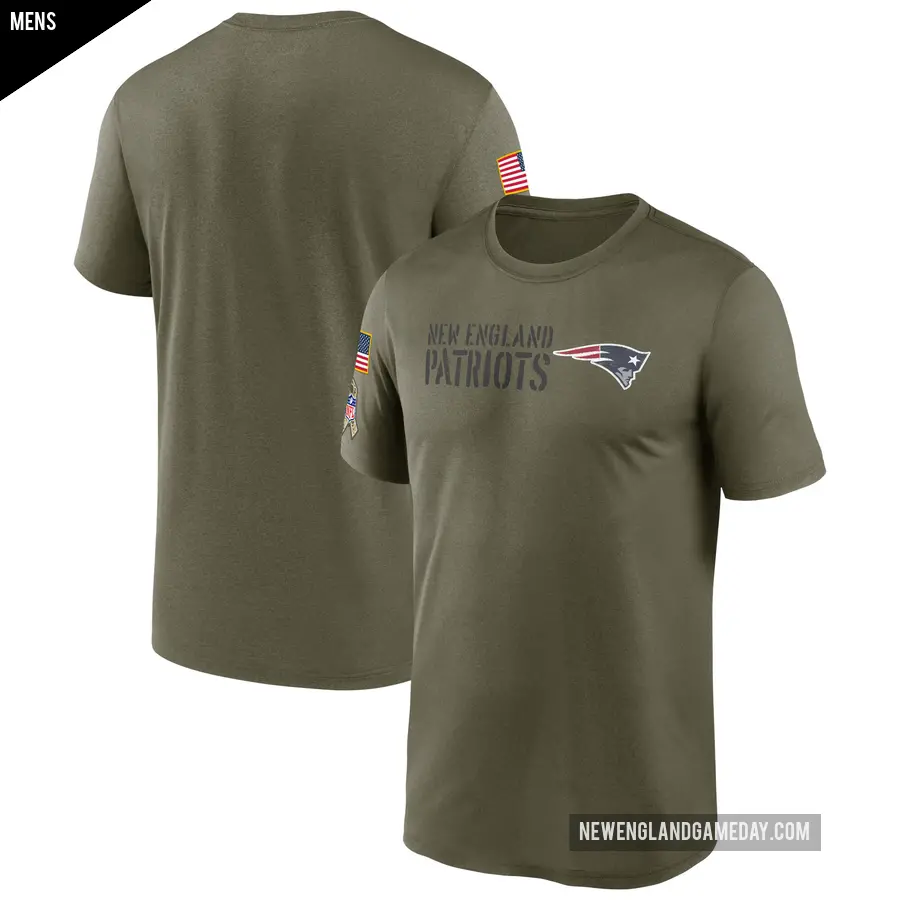 Men's New England Patriots Olive Legend 2022 Salute to Service Team T-Shirt