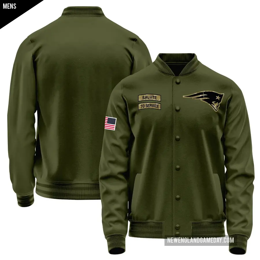 Men's New England Patriots Olive Salute to Service Sideline Performance Jacket