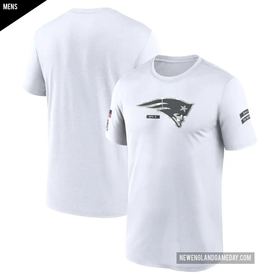 Men's New England Patriots White Legend 2024 Salute To Service Performance T-Shirt