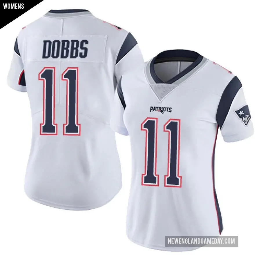 Women's New England Patriots ＃11 Joshua Dobbs White Limited Vapor Untouchable Jersey