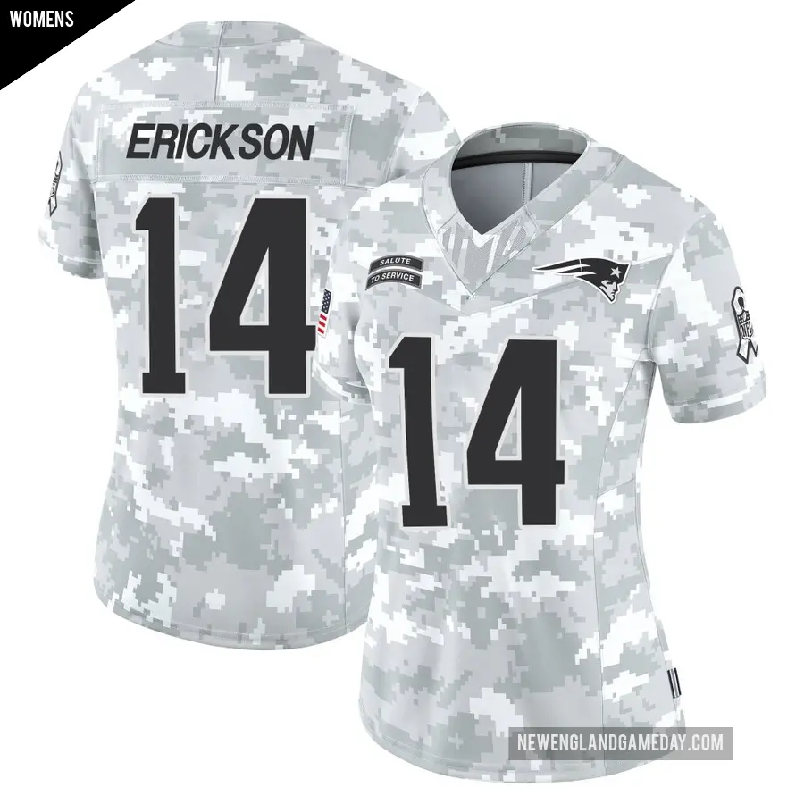 Women's New England Patriots ＃14 Alex Erickson Arctic Camo Limited 2024 Salute to Service Jersey