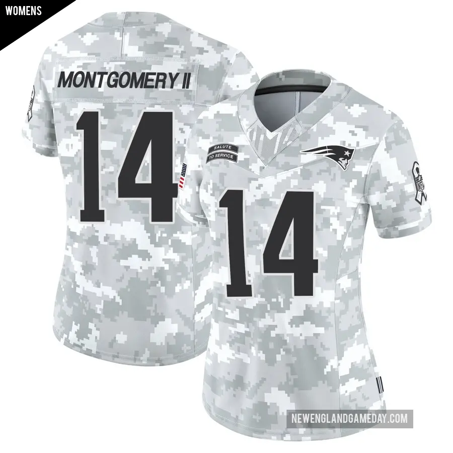Women's New England Patriots ＃14 Ty Montgomery II Arctic Camo Limited 2024 Salute to Service Jersey