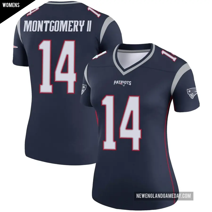 Women's New England Patriots ＃14 Ty Montgomery II Navy Legend Jersey