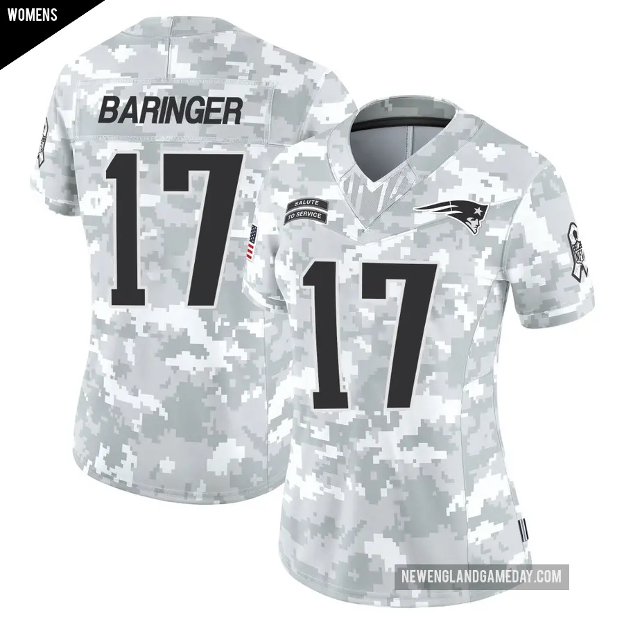 Women's New England Patriots ＃17 Bryce Baringer Arctic Camo Limited 2024 Salute to Service Jersey