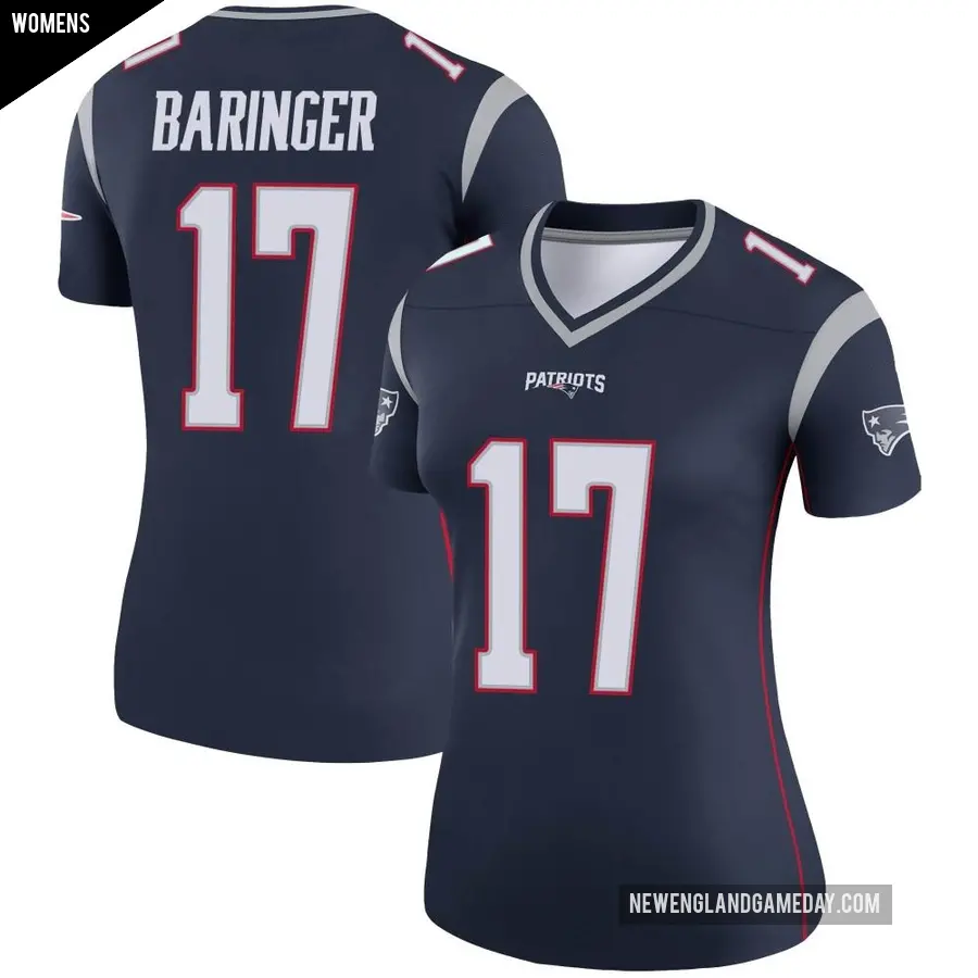 Women's New England Patriots ＃17 Bryce Baringer Navy Legend Jersey