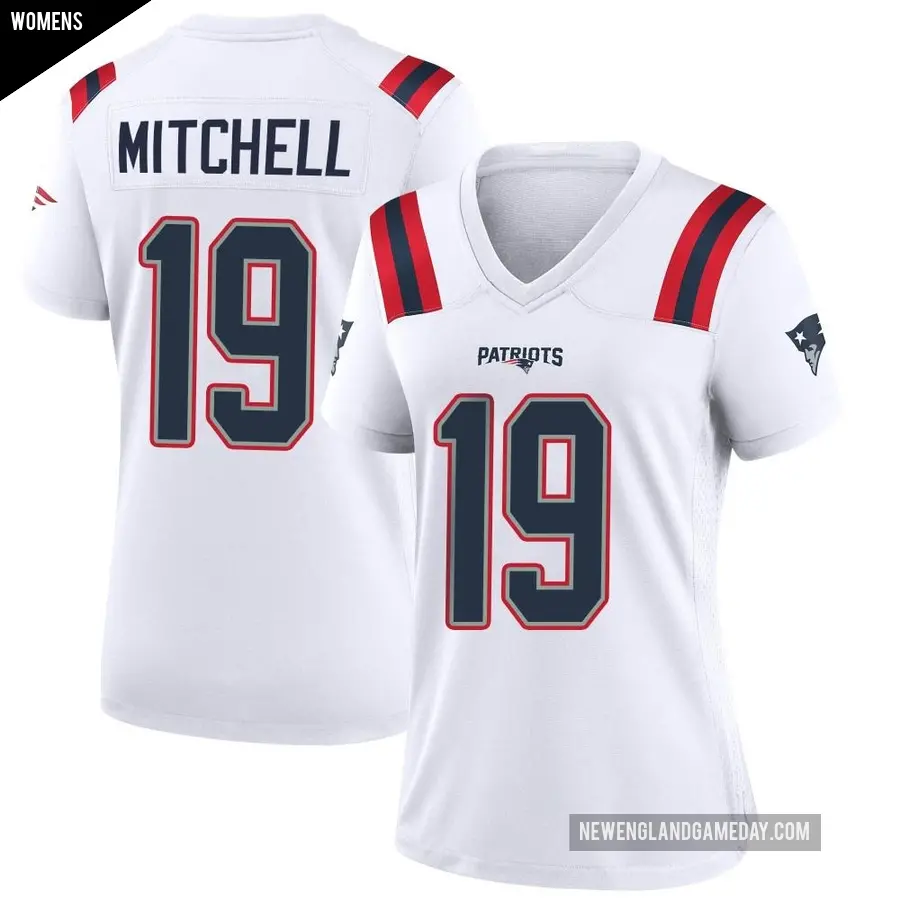 Women's New England Patriots ＃19 Malcolm Mitchell White Game Jersey