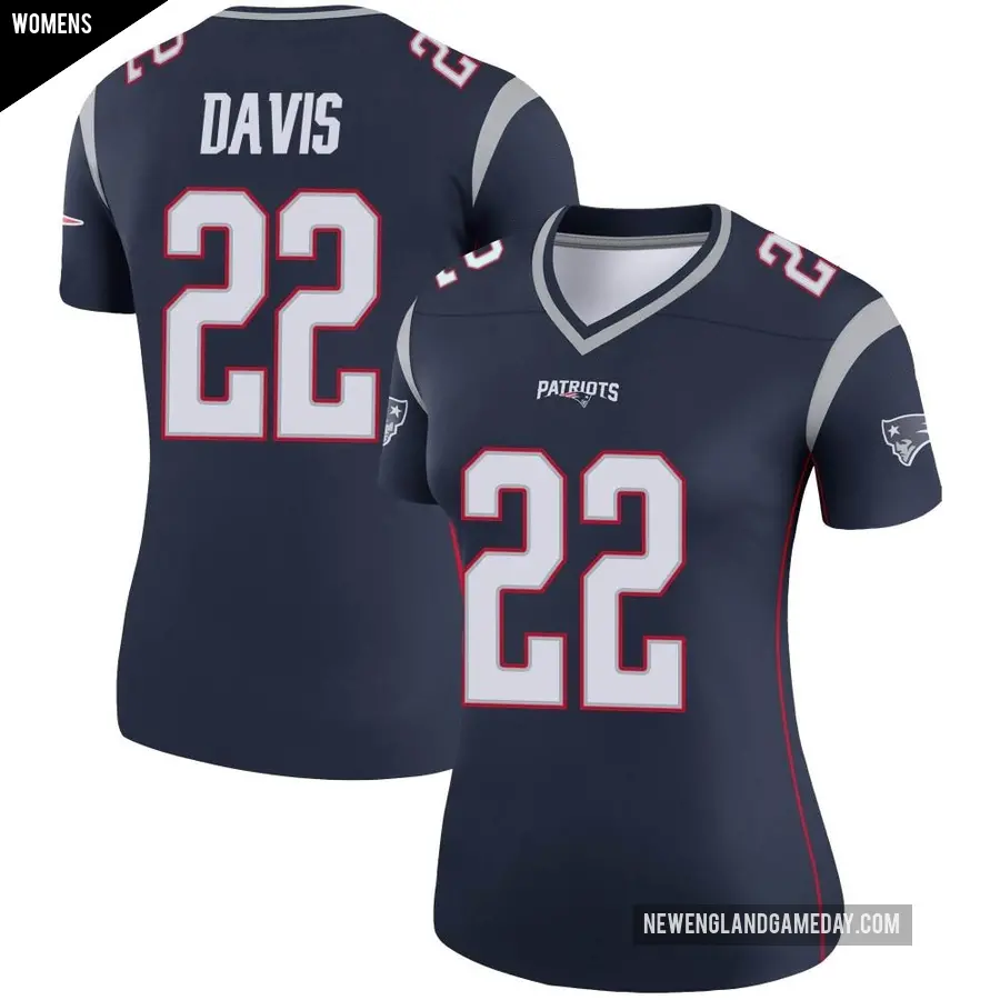 Women's New England Patriots ＃22 Cody Davis Navy Legend Jersey