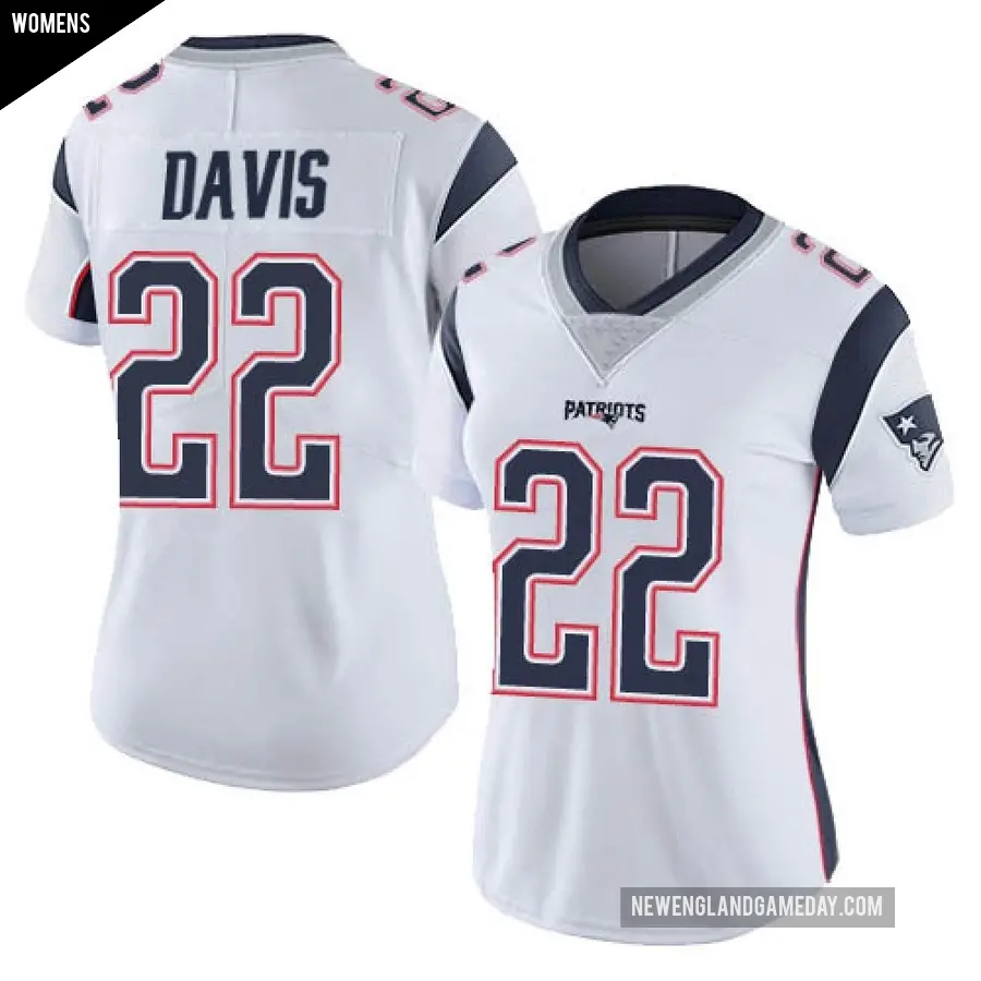 Women's New England Patriots ＃22 Cody Davis White Limited Vapor Untouchable Jersey