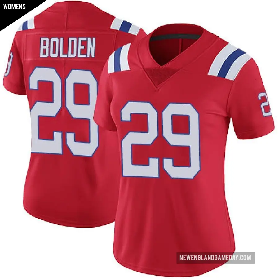 Women's New England Patriots ＃29 Isaiah Bolden Red Limited Vapor Untouchable Alternate Jersey