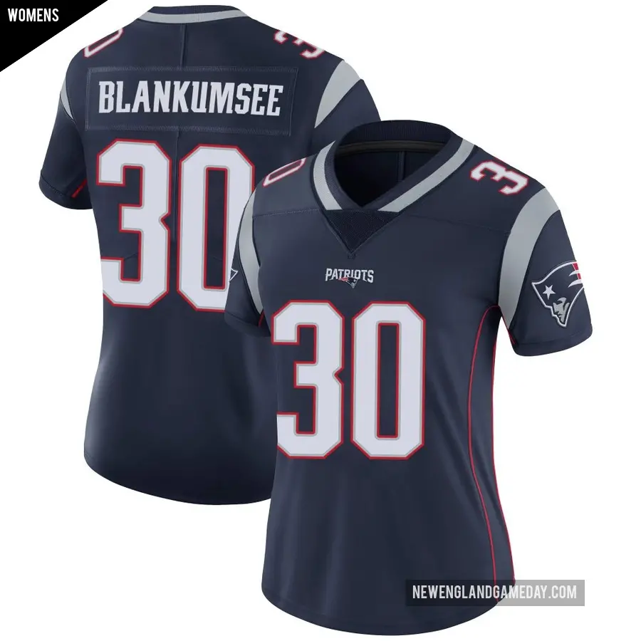 Women's New England Patriots ＃30 Demeer Blankumsee Navy Limited Team Color Vapor Untouchable Jersey