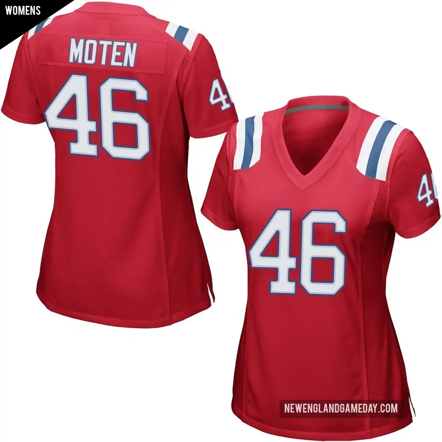 Women's New England Patriots ＃46 R.J. Moten Red Game Alternate Jersey