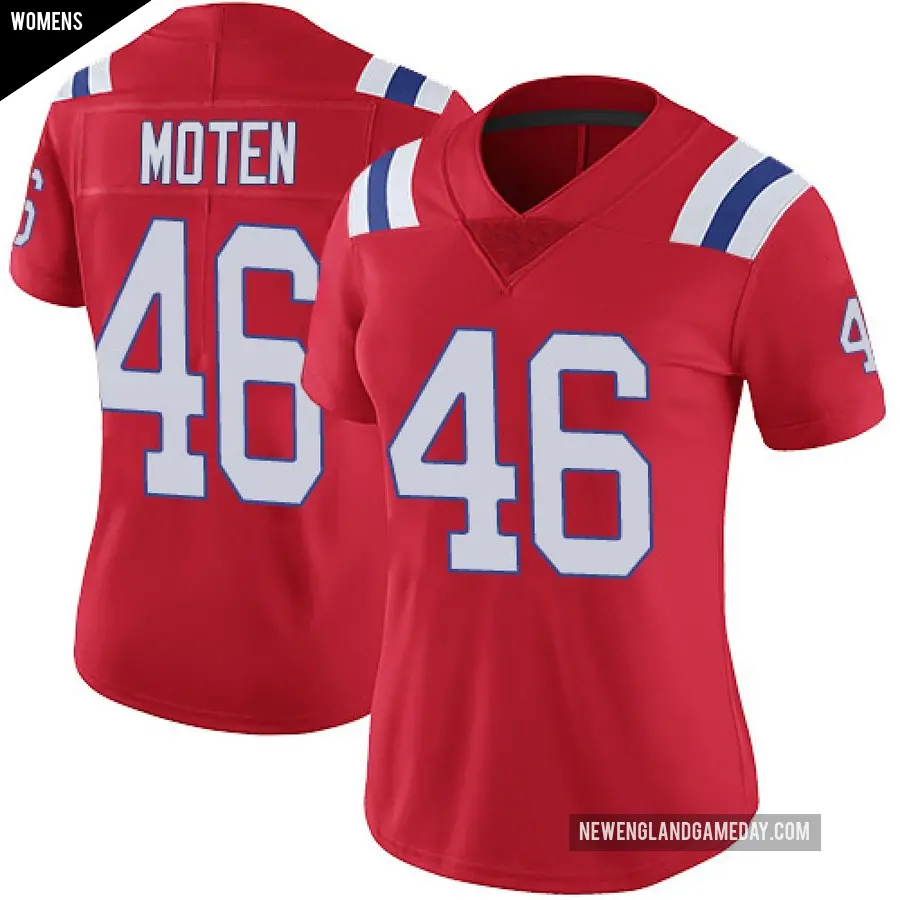 Women's New England Patriots ＃46 R.J. Moten Red Limited Vapor Untouchable Alternate Jersey