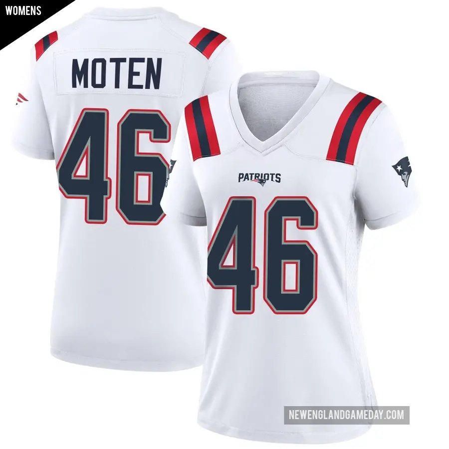 Women's New England Patriots ＃46 R.J. Moten White Game Jersey