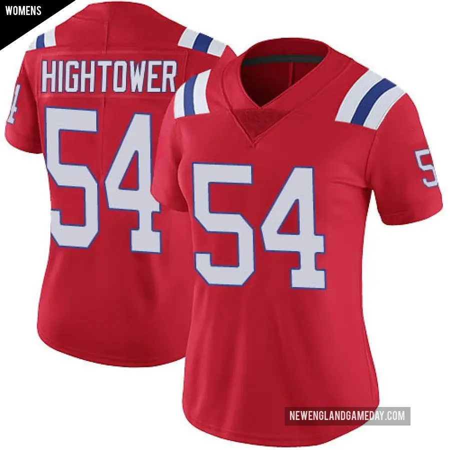 Women's New England Patriots ＃54 Dont'a Hightower Red Limited Vapor Untouchable Alternate Jersey