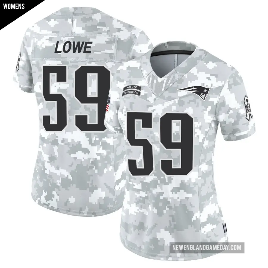 Women's New England Patriots ＃59 Vederian Lowe Arctic Camo Limited 2024 Salute to Service Jersey