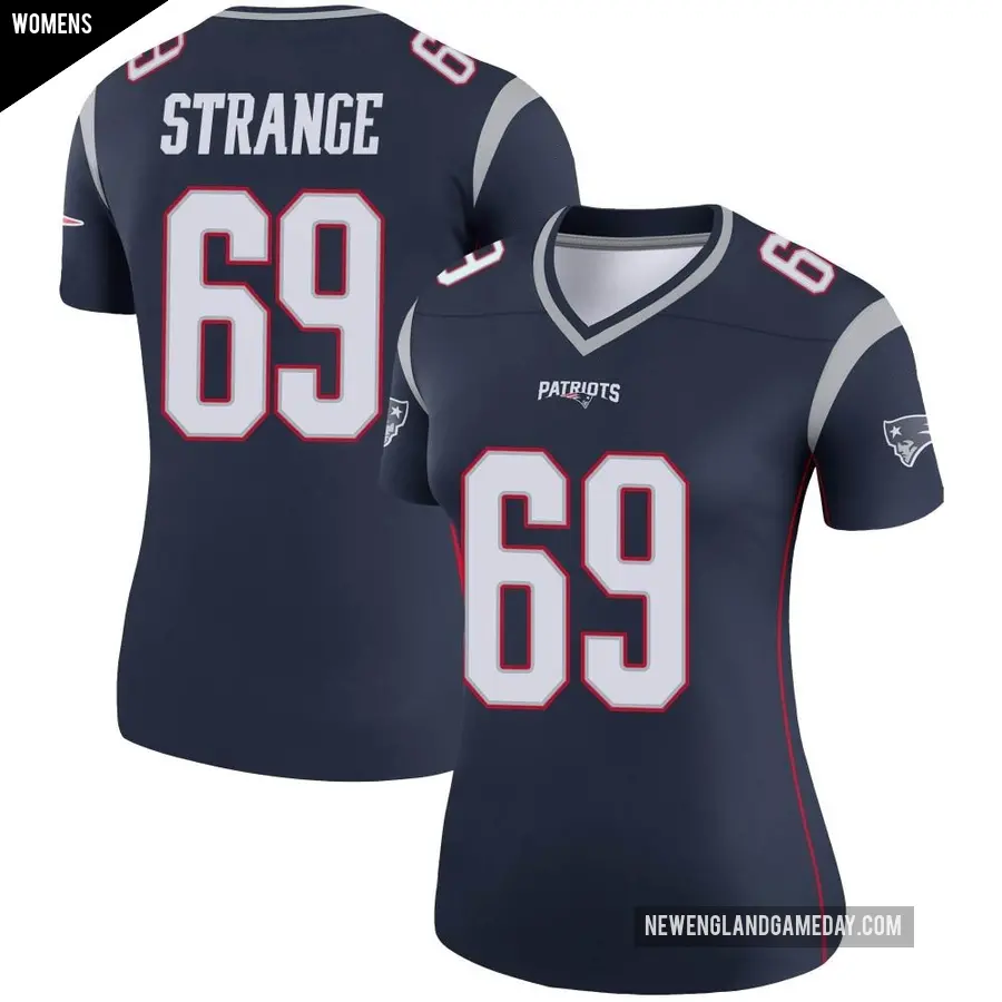 Women's New England Patriots ＃69 Cole Strange Navy Legend Jersey