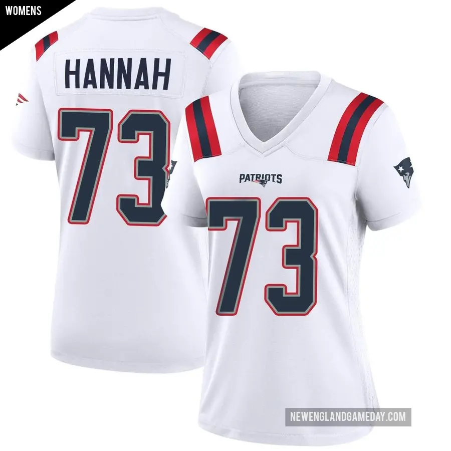 Women's New England Patriots ＃73 John Hannah White Game Jersey