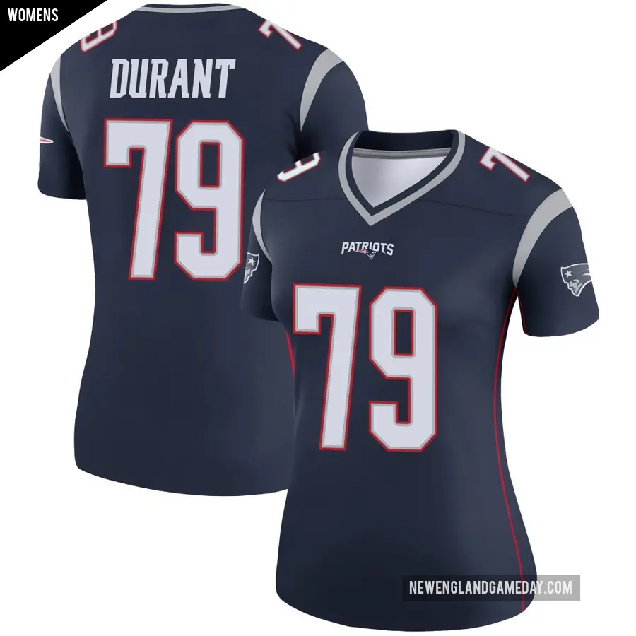Women's New England Patriots ＃79 Yasir Durant Navy Legend Jersey