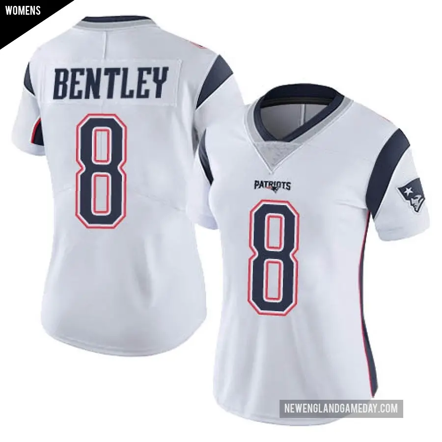 Women's New England Patriots ＃8 Ja'Whaun Bentley White Limited Vapor Untouchable Jersey