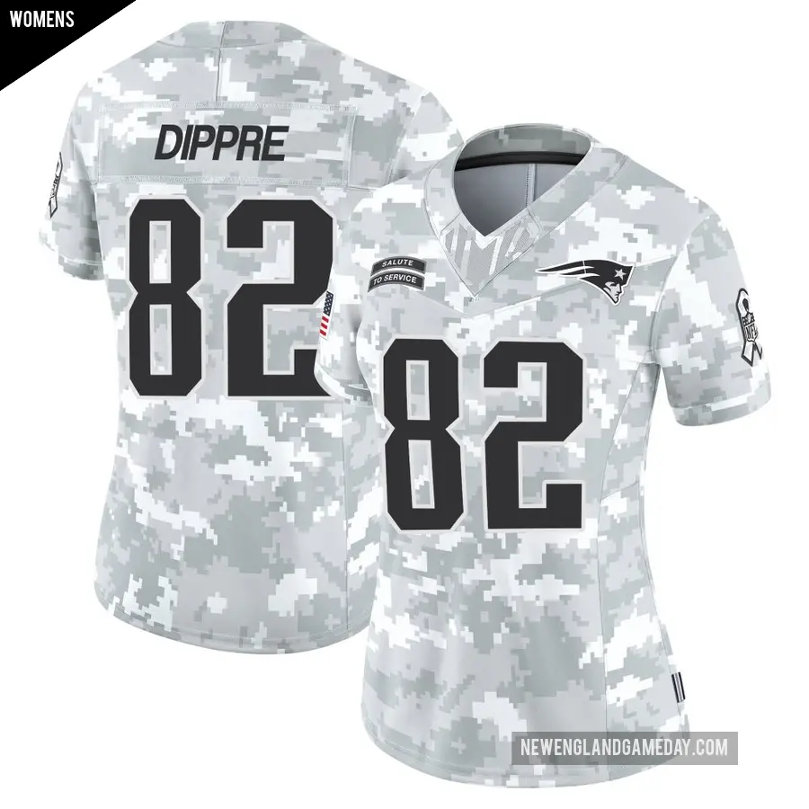 Women's New England Patriots ＃82 CJ Dippre Arctic Camo Limited 2024 Salute to Service Jersey