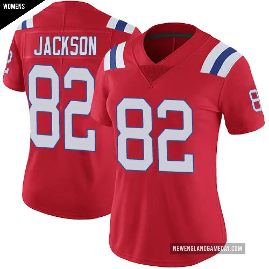 Women's New England Patriots ＃82 JaQuae Jackson Red Limited Vapor Untouchable Alternate Jersey