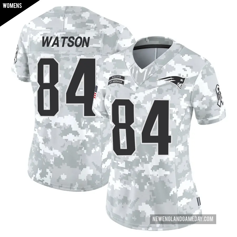 Women's New England Patriots ＃84 Benjamin Watson Arctic Camo Limited 2024 Salute to Service Jersey