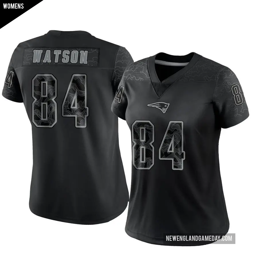 Women's New England Patriots ＃84 Benjamin Watson Black Limited Reflective Jersey