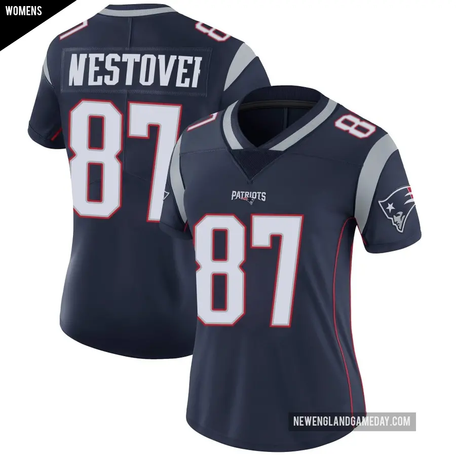 Women's New England Patriots ＃87 Jack Westover Navy Limited Team Color Vapor Untouchable Jersey