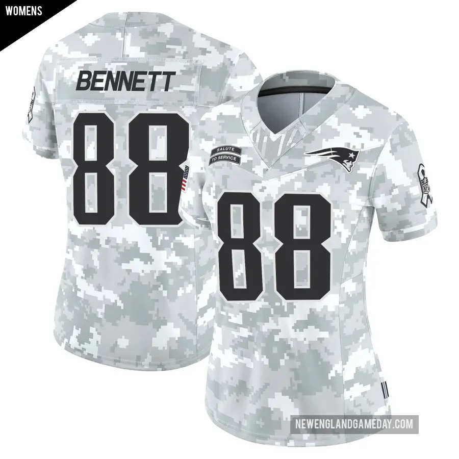 Women's New England Patriots ＃88 Martellus Bennett Arctic Camo Limited 2024 Salute to Service Jersey