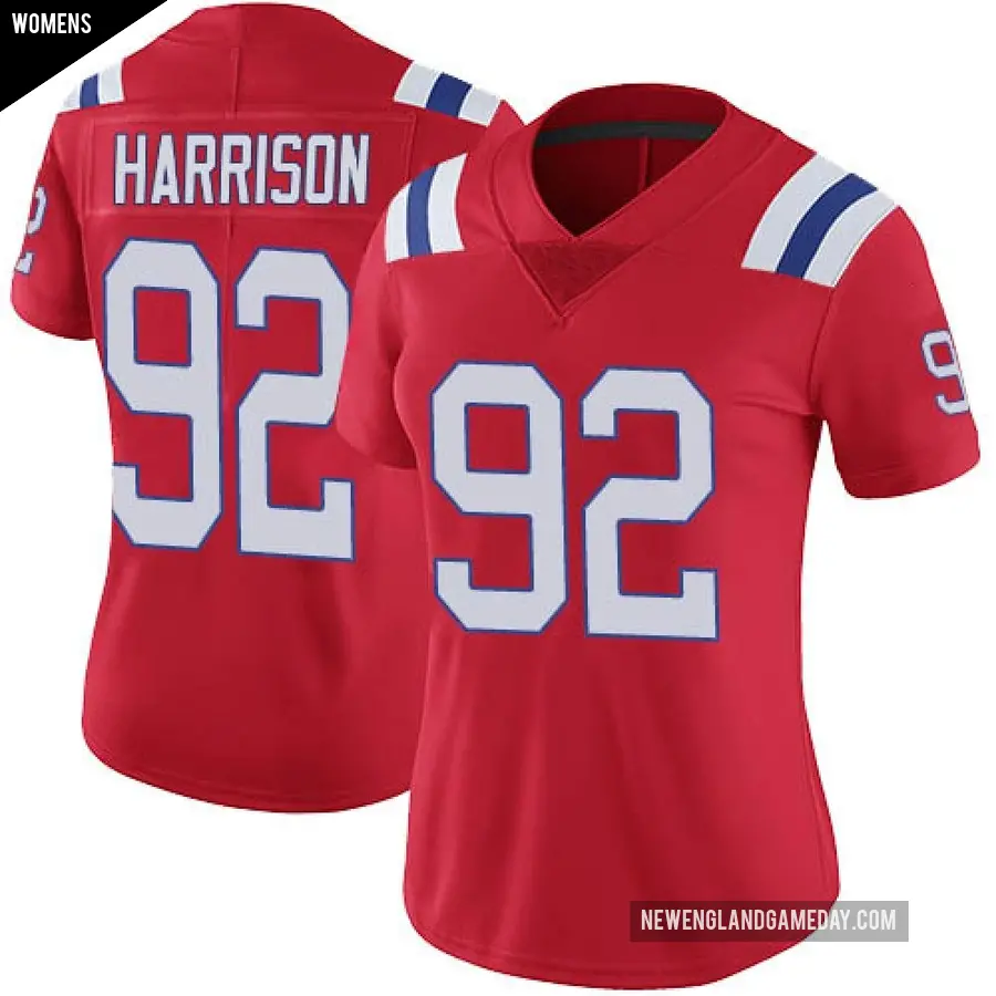 Women's New England Patriots ＃92 James Harrison Red Limited Vapor Untouchable Alternate Jersey
